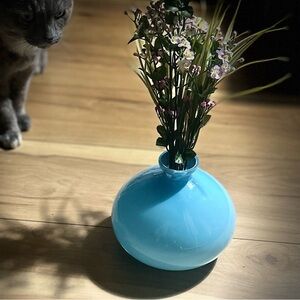 Vintage Blue Glass Vase